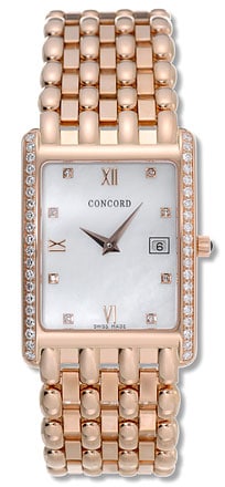 Concord Mens Veneto 18k Rose Gold Diamond Watch