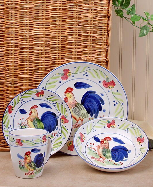 Coventry Golden Rooster 16piece Dinnerware Set 10507190 Overstock