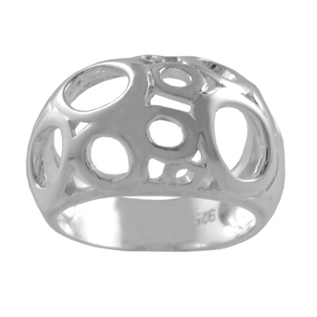 Sterling Silver Polished Circles Ring  