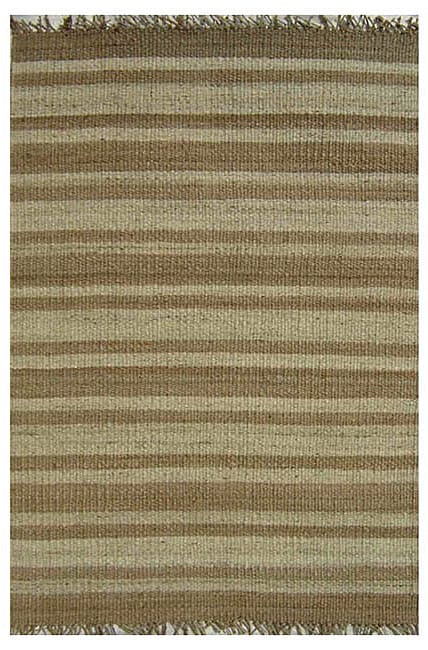 Hand woven Natural Stripe Jute Rug (8 x 106)
