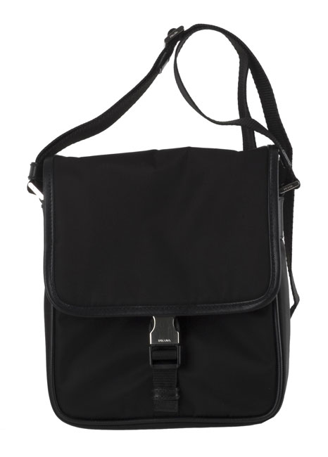 Prada Black Nylon Messenger Bag - 10670778 - Overstock.com ...  