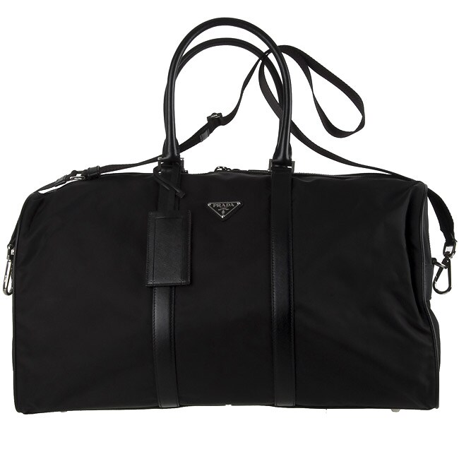 Prada Large Black Nylon and Leather Duffle Bag - 10677739 ...  