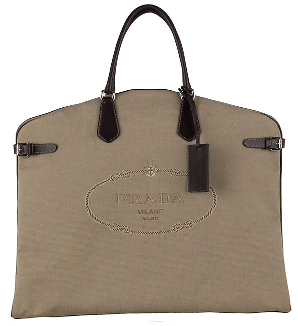 Prada Beige Logo Jacquard Canvas Garment Bag - 10685072 ...  