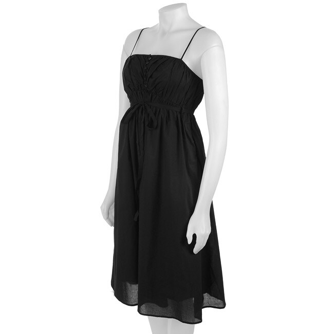 Lapis Solid Black A line Dress  