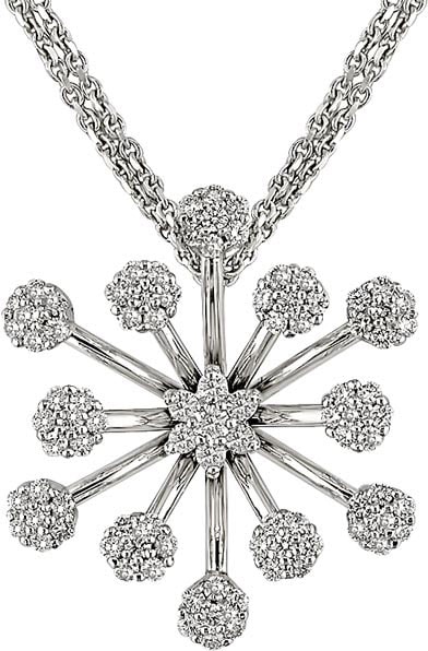 18k Gold 7/8ct TDW Diamond Snowflake Necklace  