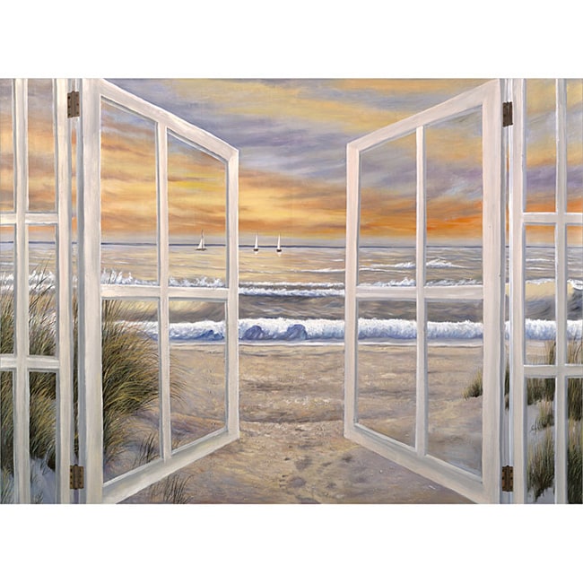 Ocean Window Scene Extra Large Canvas Art  