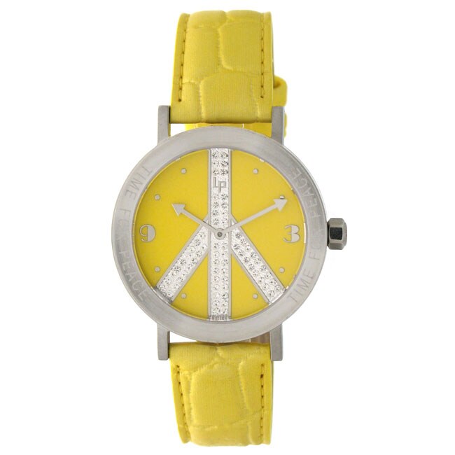 Udi by Lucien Piccard Peace Symbol Yellow Watch  