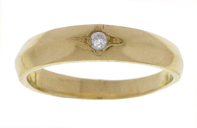 14k Yellow Gold Diamond Baby Ring  