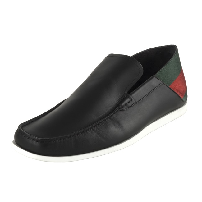Gucci Mens Leather Boat Shoes  