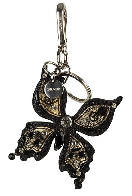 Prada Black Butterfly Leather Decoration Keychain - 10849950 ...  