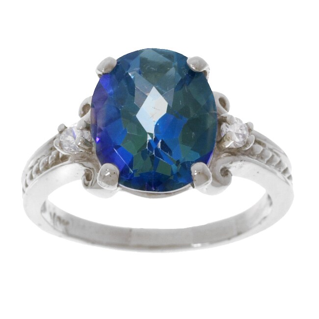 10k White Gold Neptune Garden Topaz Ring 10862322