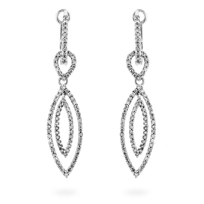 14k White Gold 3/4ct TDW Diamond Dangle Earrings  