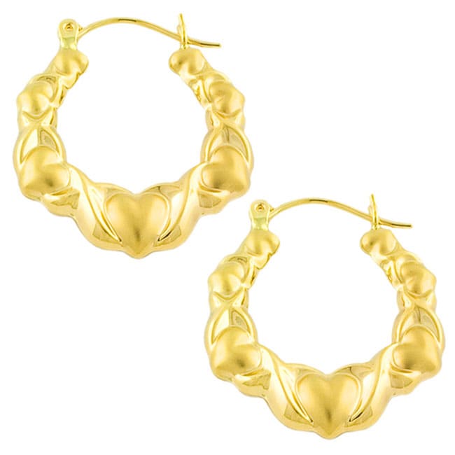 14k Yellow Gold Hugs & Kisses Hoop Earrings 10875846