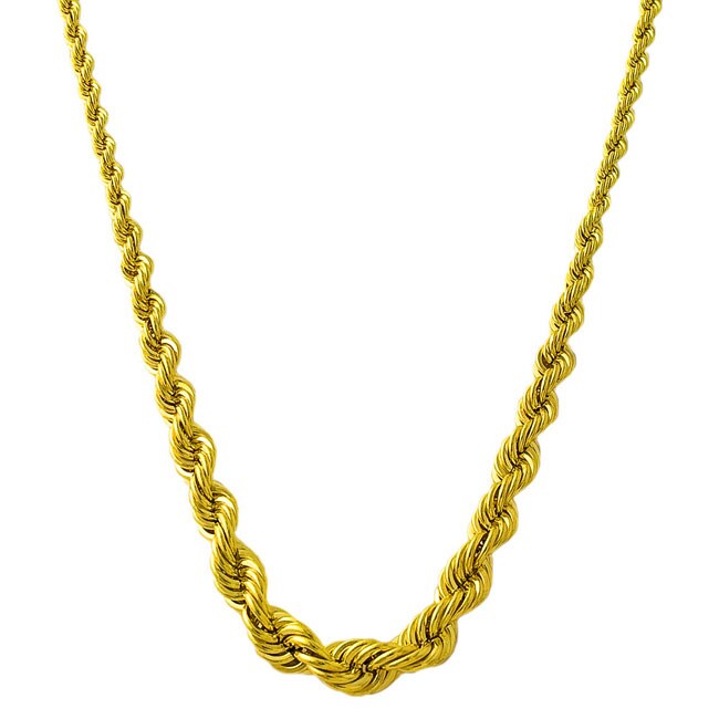 14k Yellow Gold Graduated Rope Necklace