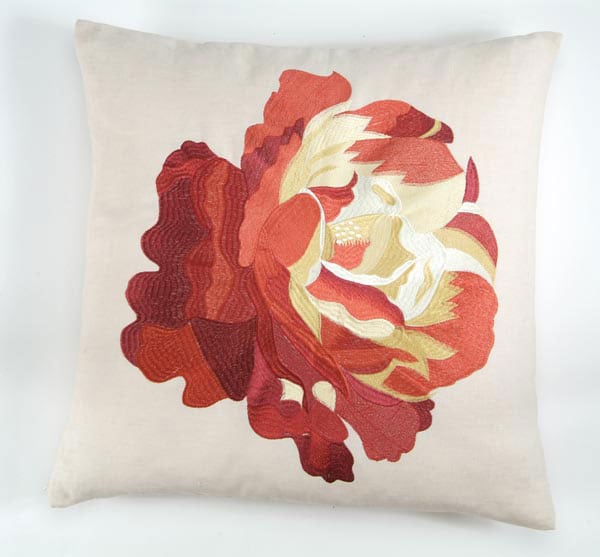 Jane Seymour Ginger Snap Rose Art Pillow  
