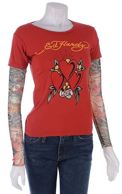 Ed Hardy Womens Long Sleeve Tattoo Tee Shirt  