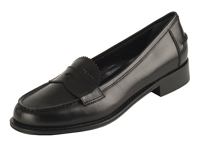 Prada Women&#39;s Black Leather Penny Loafers - 11068338 - 0 Shopping - Top Rated Prada ...