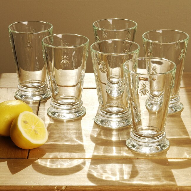 La Rochere Pressed Bee Glass Tall Tumbler (Set of 6) Overstock