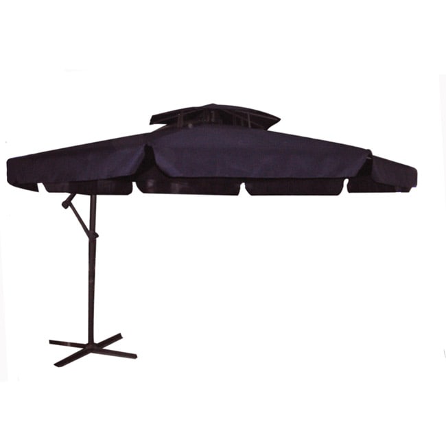 10-foot Offset Hanging Navy Blue Umbrella - 11141010 - Overstock.com