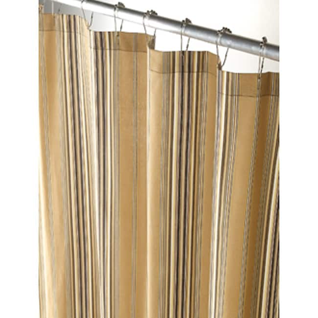 Tan Market Stripe Canvas Extra Long Shower Curtain 11163990
