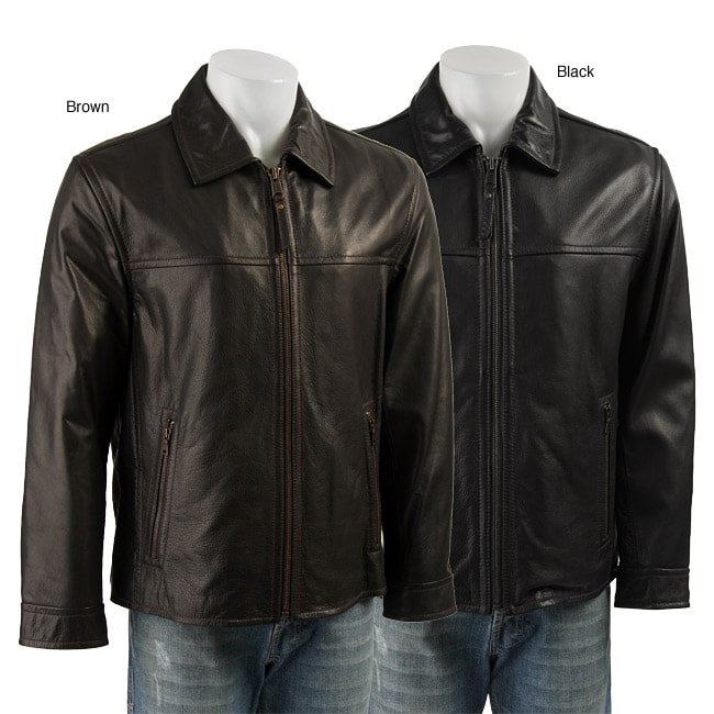 Marc New York Mens Leather Open Bottom Jacket  