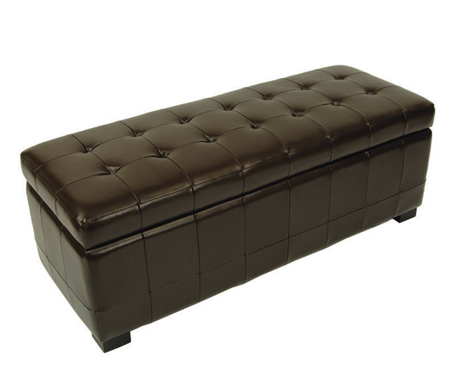 Large Brown Manhattan Storage Bench