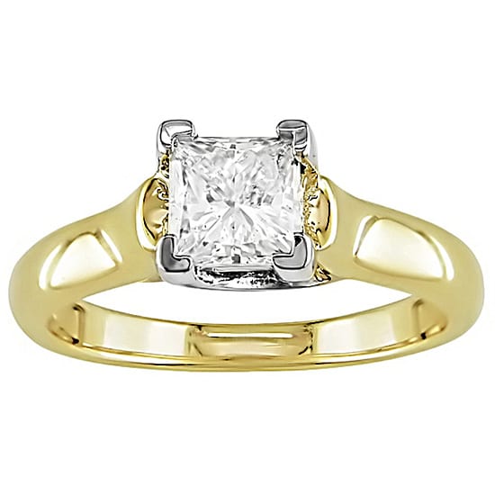 14k Yellow Gold 1ct TDW Princess cut Diamond Ring  