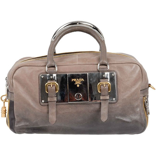 Prada Smoke Ombre Leather Plated Boston Bag - 11306993 - Overstock ...  