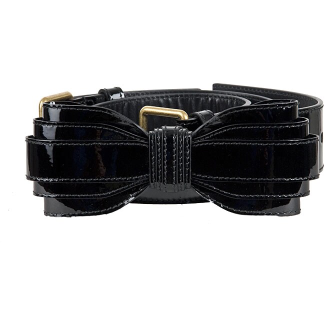 YSL Women\u0026#39;s Patent Leather Bow Belt - 11333916 - Overstock.com ...  