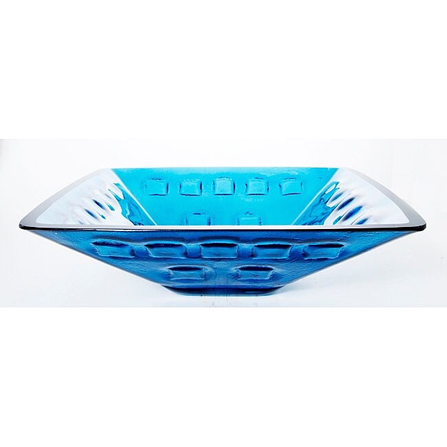 Clear Aqua Square Glass Vessel Sink 11349527