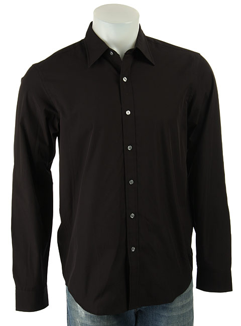 DKNY Mens Black Button down Shirt  