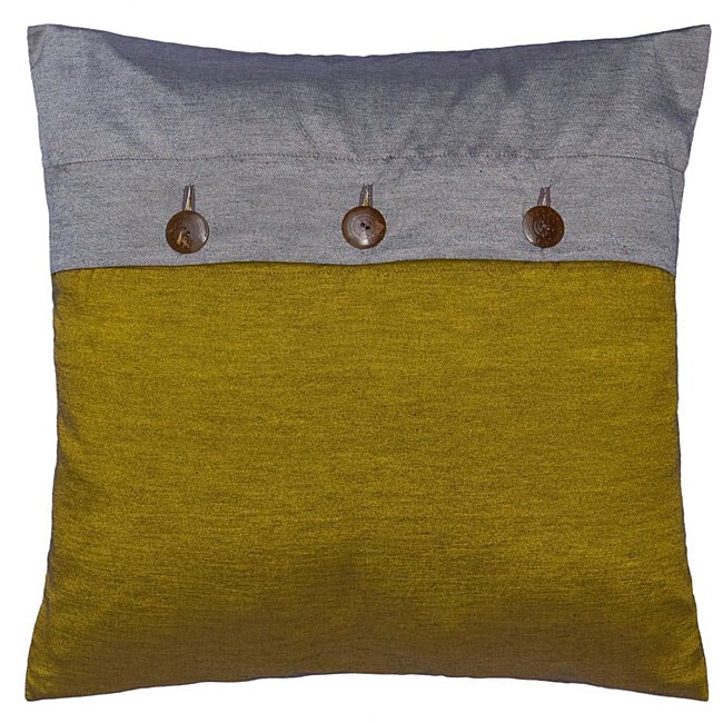 Golden Olive/ Silver Thai Silk Cushion Cover Overstock™ Shopping Great Deals on Throw Pillows