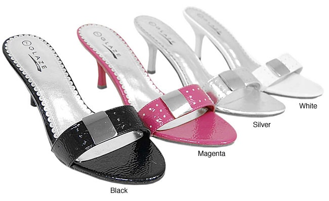 Glaze by Adi Womens Metallic Low heel Sandals  