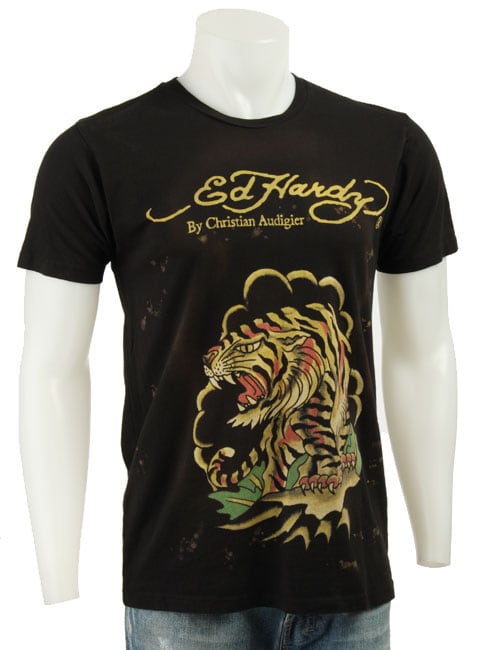 Ed Hardy Mens Tiger Cloud Shirt
