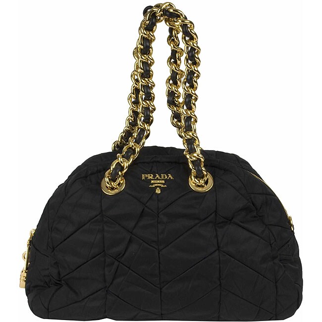 Prada Tessuto Catena Black Medium Bowler Bag - 11495828 ...  