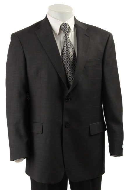 Tommy Hilfiger Mens Grey Plaid Wool Suit Coat  