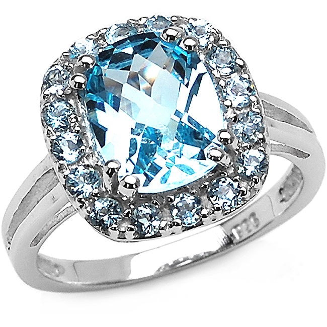 Sterling Silver Genuine Blue Topaz Ring  