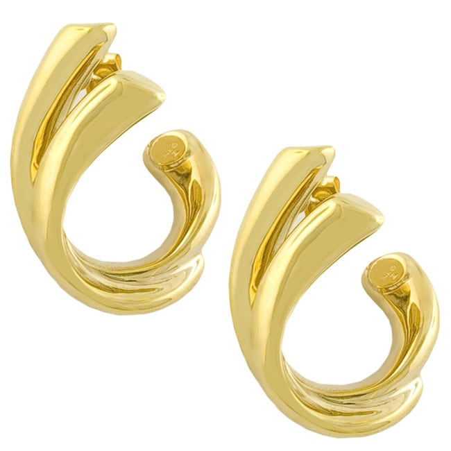 14k Yellow Gold Double C twist Earrings