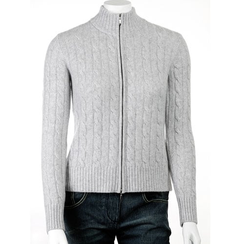 LEVRIERI Womens Full zip Italian Cashmere Sweater
