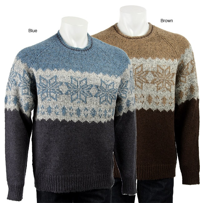 Eco Green Men's Wool Blend Snowflake Sweater 11535366