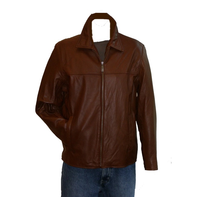 VAN HEUSEN Men's New Zealand Leather Jacket - 11569974 - Overstock.com ...