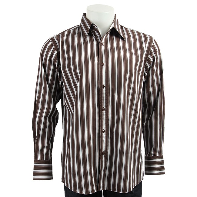 Bruno Mens Striped Woven Shirt  