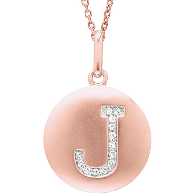 14k Rose Gold Diamond Initial &#39;J&#39; Disc Necklace - 11718376 - www.waldenwongart.com Shopping - Top Rated ...