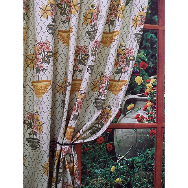 Yellow Flower Pots Curtains (57 in. x 63 in.)