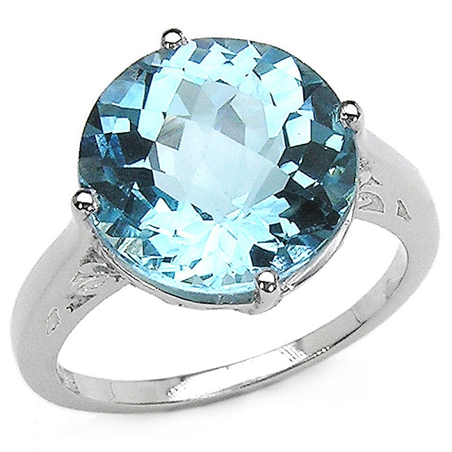Sterling Silver Genuine Blue Topaz Solitaire Ring