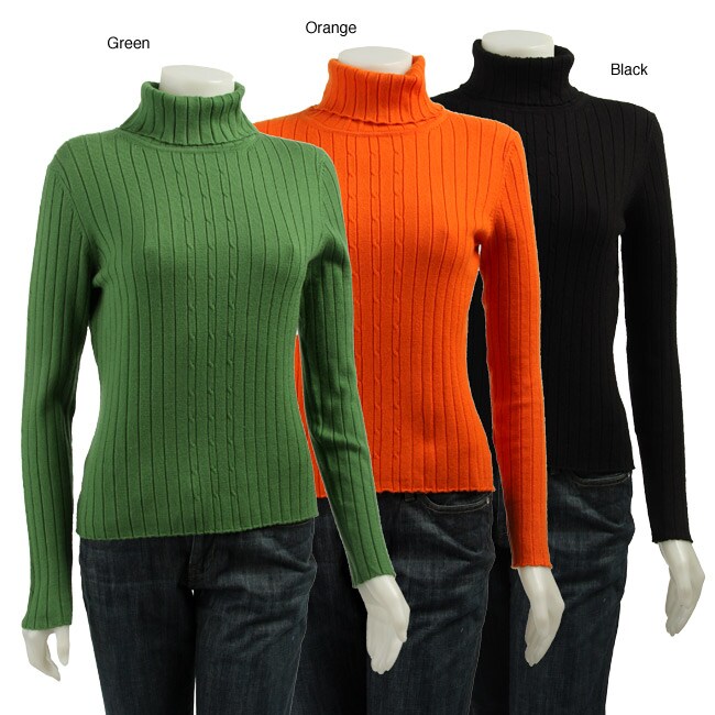 Bonnie and Bill Womens Ribbed Turtleneck Sweater  
