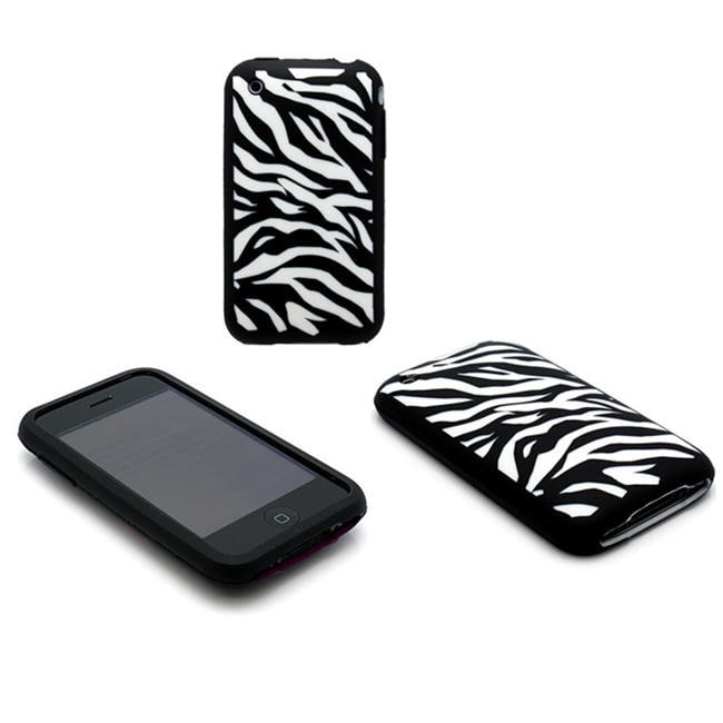 Zebra White Image Laser Cover Skin for iPhone 3G  