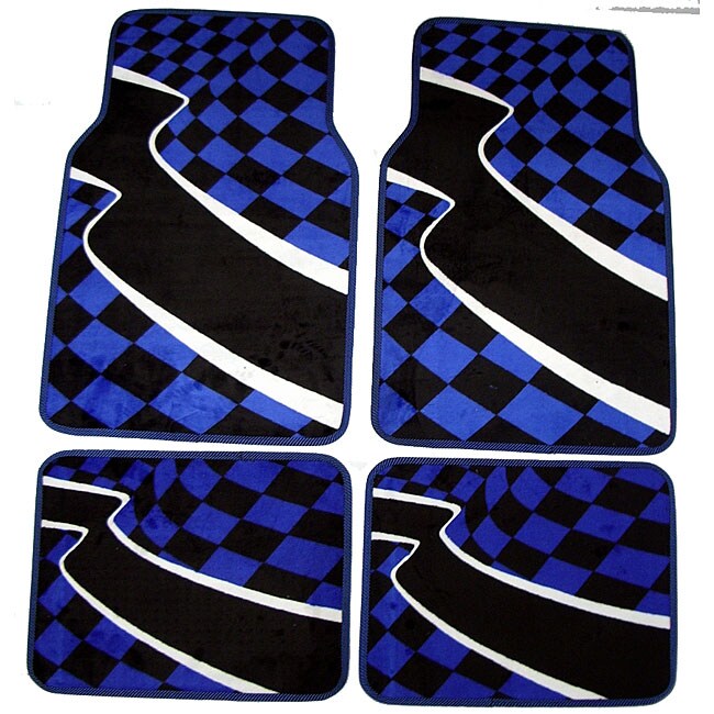 Blue Checkered Flag Front and Rear Carpet Car Floor Mats Overstock™ Shopping Big Discounts