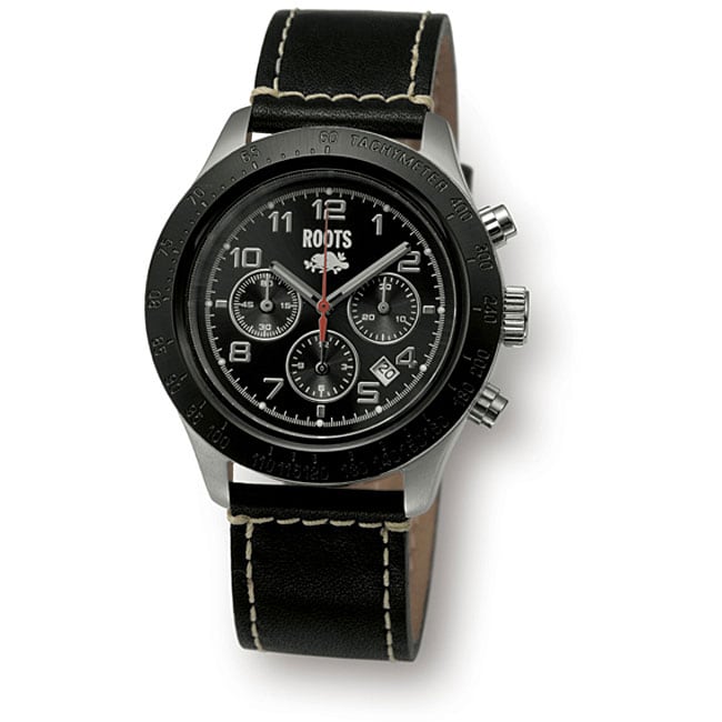 Roots Aviator Men's Leather Strap Chronograph Watch Overstock Shopping Big Discounts on