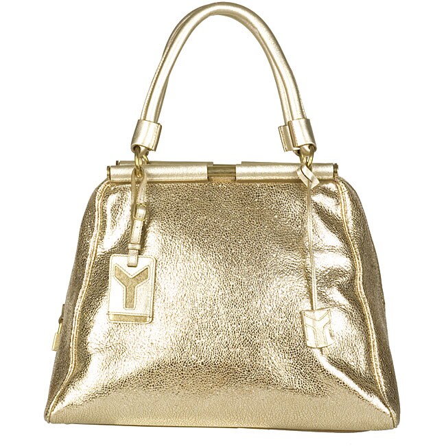 Yves Saint Laurent \u0026#39;Majorelle Vulcano\u0026#39; Women\u0026#39;s Gold Leather Bag ...  